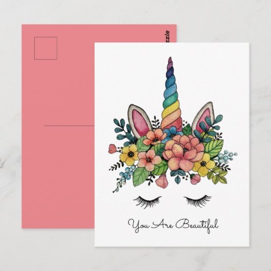 Einhornlinsen mit Regenbogenhaut Postkarte (Vorne/Hinten)