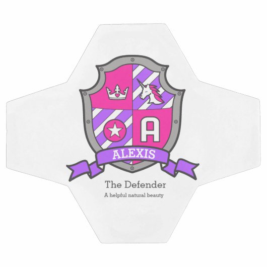 Einhornmädchen Name bedeutet Alexis pink lila Socc Fußball (Flach)