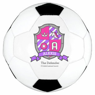 Einhornmädchen Name bedeutet Alexis pink lila Socc Fußball