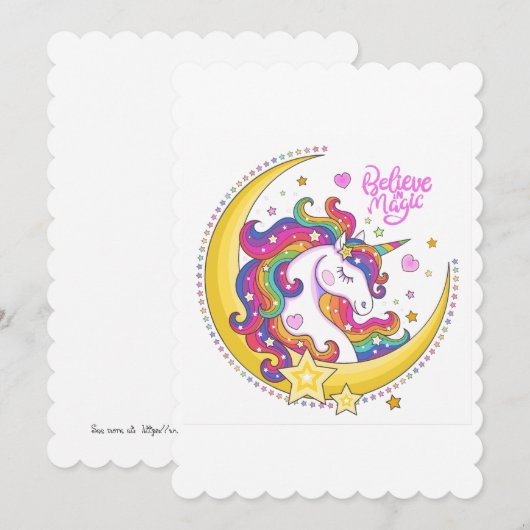 Einhornmagic Flat Grußkarte Einladung (Vorne/Hinten)