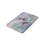 Einhornmagie | Farbenfrohe Pasta Fantasy Wasserfar Badematte (Schrägansicht)