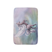 Einhornmagie | Farbenfrohe Pasta Fantasy Wasserfar Badematte (Vorderseite Vertikal)