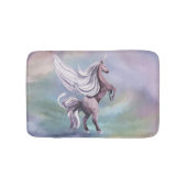 Einhornmagie | Farbenfrohe Pasta Fantasy Wasserfar Badematte (Vorderseite)