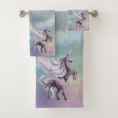 Einhornmagie | Farbenfrohe Pasta Fantasy Wasserfar Badhandtuch Set (Insitu)