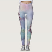 Einhornmagie | Farbenfrohe Pasta Fantasy Wasserfar Leggings (Vorderseite)