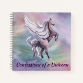 Einhornmagie | Farbenfrohe Pasta Fantasy Wasserfar Notizblock (Vorderseite)