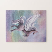 Einhornmagie | Farbenfrohe Pasta Fantasy Wasserfar Puzzle (Horizontal)