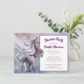 Einhornmagie | Farbenfrohe Pastelle Sleepover Gebu Einladung (Stehend Vorderseite)