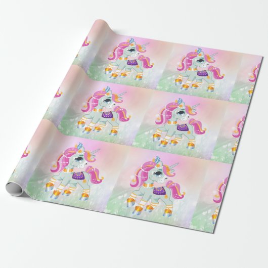 Einhornmagie fliegendes Pferd magische Einhornflie Geschenkpapier (Ungerollt)