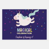 Einhornmagie Geburtstagskinder Geschenkpapier Set (Vorderseite)