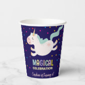Einhornmagie Geburtstagskinder Pappbecher (Rückseite)