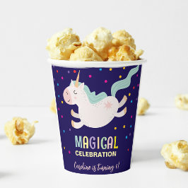 Einhornmagie Geburtstagskinder Pappbecher