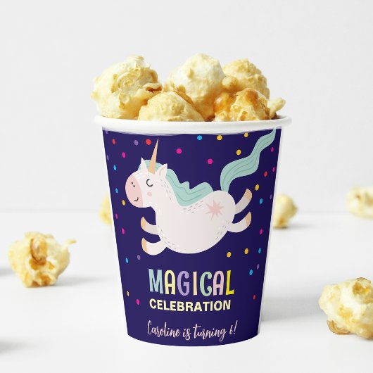 Einhornmagie Geburtstagskinder Pappbecher