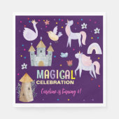 Einhornmagie Geburtstagskinder Serviette (Vorderseite)