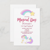 Einhornmagie Geburtstagsparty Einladungskarte Einladung (Vorne/Hinten)