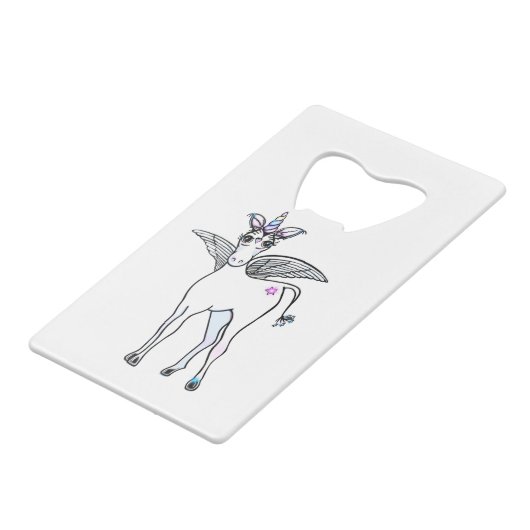 Einhornmagie Geldbeutel Flaschenöffner (Rückseite Schrägansicht)