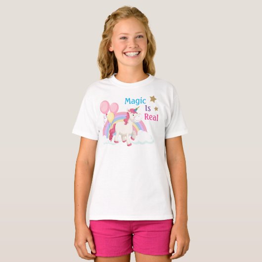 Einhornmagie ist real T-Shirt (Vorne ganz)