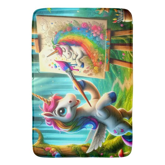 Einhornmalerei Badematte (Vorderseite Vertikal)