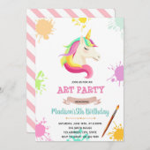 Einhornmalerei Schlummerpicknick-Einladung Dankeskarte (Vorne/Hinten)