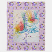 Einhornmalerei Träume Lila Kunst Vlies Schuppen Fleecedecke (Vorderseite)