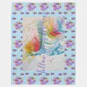 Einhornmalträume Blaues Vlies Schuppen Fleecedecke (Vorderseite)