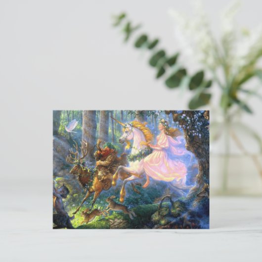 Einhornmärchen Postkarte (Stehend Vorderseite)