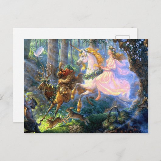Einhornmärchen Postkarte (Vorne/Hinten)