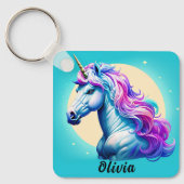 Einhornmonenscheinwerfer: Ihr Name in Sternen Schlüsselanhänger (Vorderseite)
