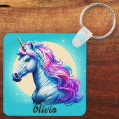 Einhornmonenscheinwerfer: Ihr Name in Sternen Schlüsselanhänger (Rückseite)
