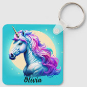 Einhornmonenscheinwerfer: Ihr Name in Sternen Schlüsselanhänger (Rückseite)