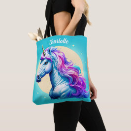 Einhornmonenscheinwerfer: Ihr Name in Sternen Tasche