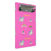 Einhornmuster auf Rosa Mini Klemmbrett (Schrägansicht)