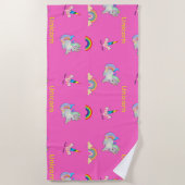 Einhornmuster auf Rosa Strandtuch (Vorderseite)