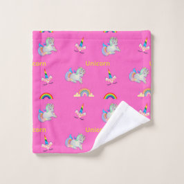 Einhornmuster auf Rosa Waschlappen