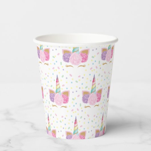 Einhornmuster Papiertasse Pappbecher (Rückseite)