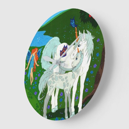 Einhornmutter und Colt Wall Uhr (Winkel)