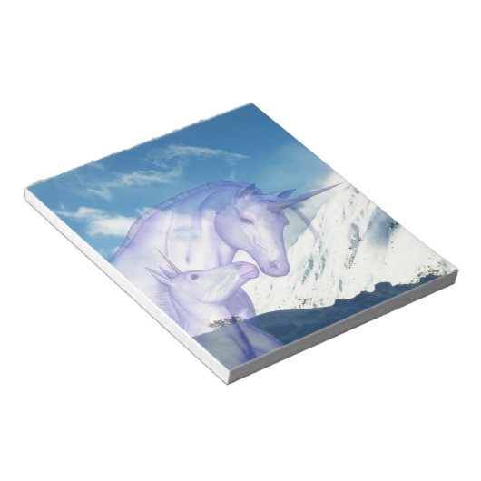 Einhornmutter und Fohlen Notizblock (angewinkelt)