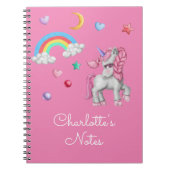 EinhornNotebook, magische Regenbogenstars Einhorn Notizblock (Vorderseite)