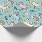 Einhornpapier für Muster Geschenkpapier (Ecke)