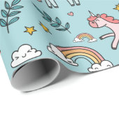 Einhornpapier für Muster Geschenkpapier (Rolleneckpunkt)
