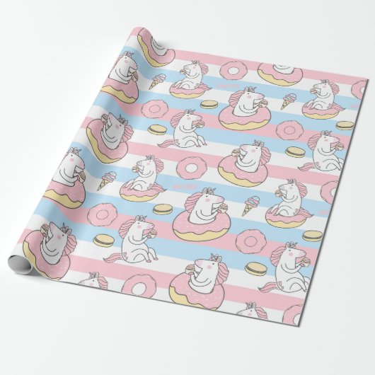 Einhornpapier für Muster Geschenkpapier (Ungerollt)