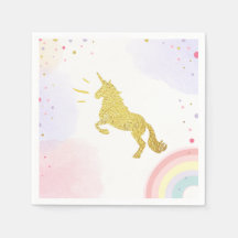 Einhornpapier Napkin Pink Gold Magische Geburtstag