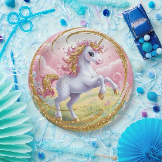 Einhornpapier-Teller Pappteller (Party)