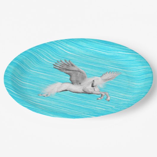 Einhornpapier-Teller Pappteller (Schrägansicht)