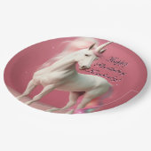 Einhornpapier-Teller Pappteller (Schrägansicht)