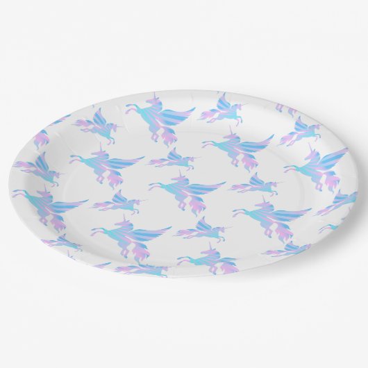 Einhornpapierplatte Pappteller (Schrägansicht)