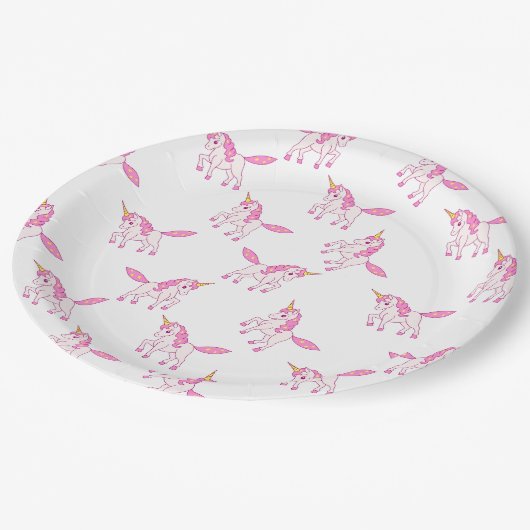 Einhornpapierplatte Pappteller (Schrägansicht)