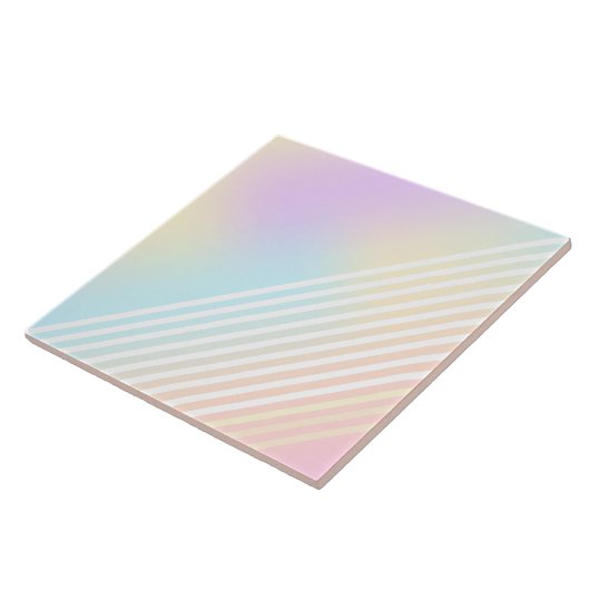 Einhornpastellfarben Weiß, Pastellstreifen Fliese (Seite)