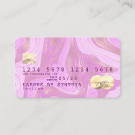 Einhornpastellrosa und Goldmarmor Kreditkarte Visitenkarte