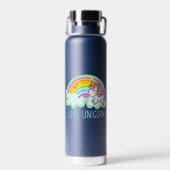 Einhornpferd mit Regenbogen-Cartoon-24964 Trinkflasche (Rückseite)